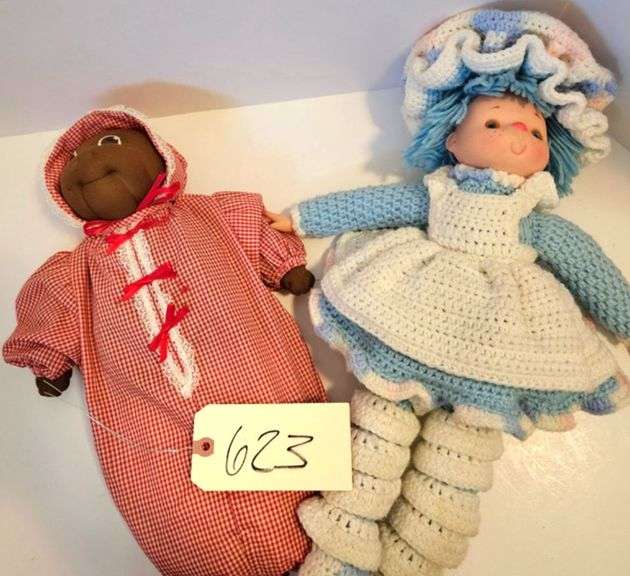 2 PLUSH VINTAGE DOLLS image