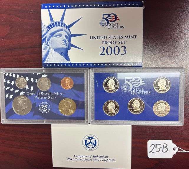 UNITED STATES MINT PROOF SET, STATE QUARTERS PROOF SET, 2003, IN BOX W/ COA image