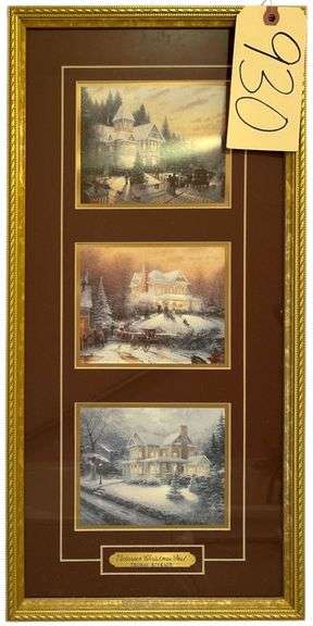 SMALL TRIPTYCH OF THOMAS KINKADE PRINTS: "VICTORIAN CHRISTMAS," "VICTORIAN CHRISTMAS II," AND "VICTORIAN CHRISTMAS III image