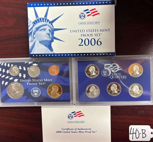 UNITED STATES MINT PROOF SET, STATE QUARTERS PROOF SET, 2006, IN BOX W/ COA image