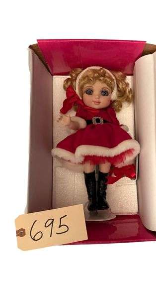 PORCELAIN MARIE OSMOND - DANBURY MINT DOLL IN BOX AND ON STAND image