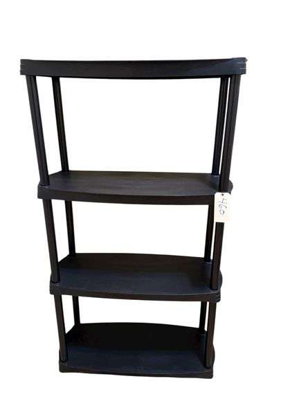 4 SHELF PLASTIC STORAGE SHELF UNIT - CONTENTS NOT INCLUDED image
