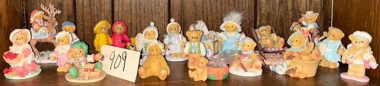 LOT OF APP. 18 CHERISHED TEDDY FIGURINES: 'ALL PATHS LEAD TO KINDNESS AND FRIENDSHIP', 'BUILDING A STURDY FRIENDSHIP', 'FALLING FOR YOU', 'GOOD FRIENDS WARM THE HEART WITH MANY BLESSINGS', 'OLD TREASURES, NEW MEMORIES', ETC. image