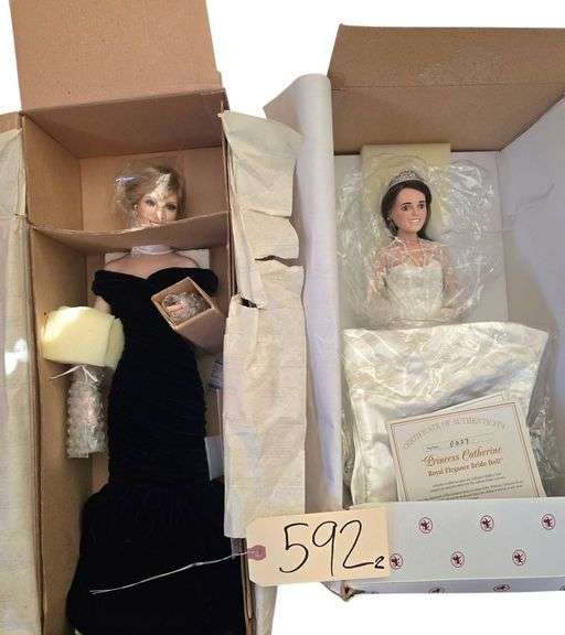 2 ASHTON-DRAKE PORCELAIN DOLLS: “PRINCESS CATHERINE” APPROX. 16” AND “PRINCESS DIANA” APPROX. 18” image