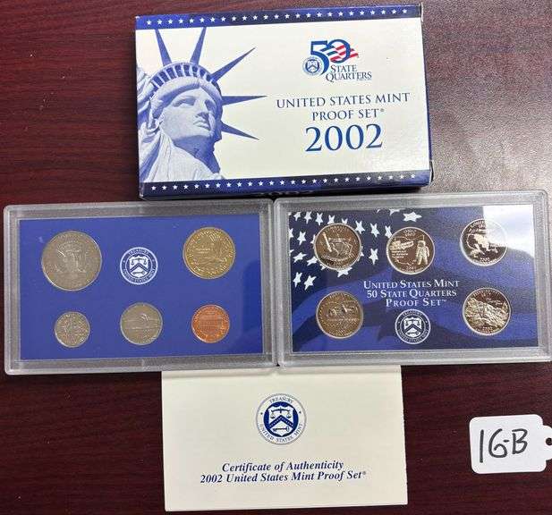 UNITED STATES MINT PROOF SET, STATE QUARTERS PROOF SET, 2002, IN BOX W/ COA image