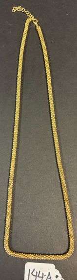 LARGE 925 STERLING SILVER W/ GOLD OVERLAY NECKLACE MILOR ITALY - .99 TROY OZ, 30.8 GRAMS image