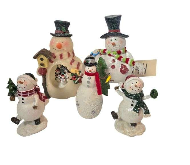 5 SNOWMAN FIGURINES TO INCLUDE 1 HALLMARK image