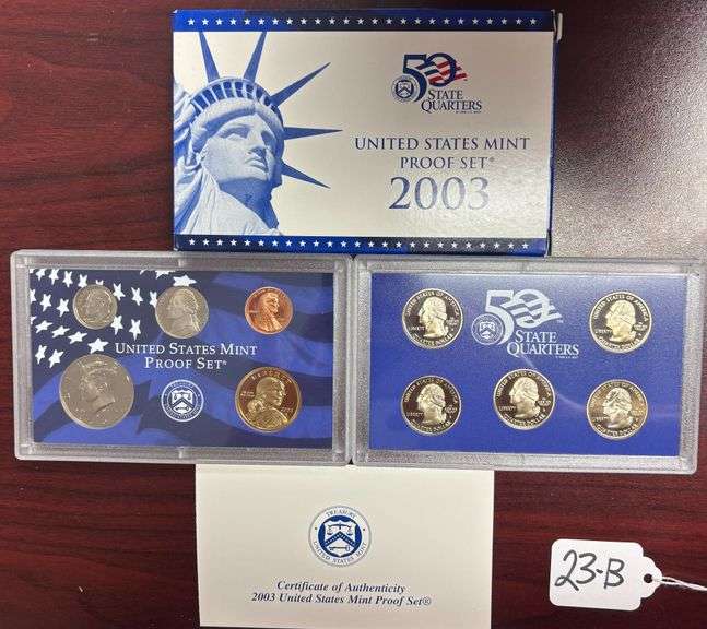 UNITED STATES MINT PROOF SET, STATE QUARTERS PROOF SET, 2003, IN BOX W/ COA image