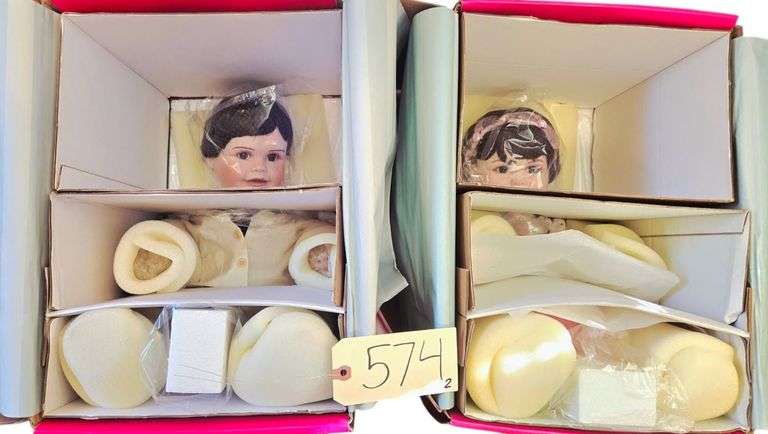 2 MARIE OSMOND PORCELAIN DOLLS: “BABY DONNY” & “BABY OLIVE MARIE” - BOTH APPROX. 14” SITTING HEIGHT image