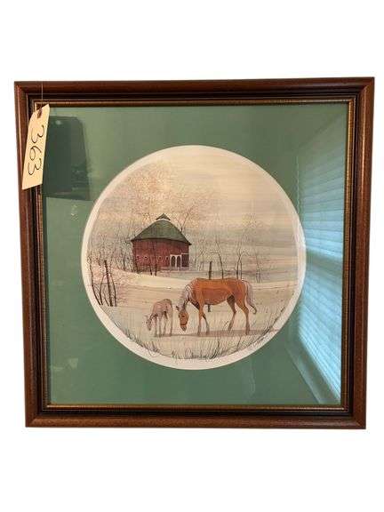 HAND SIGNED AND NUMBERED HORSE/EQUESTRIAN PRINT - MATTED AND FRAMED - FRAME MEASURES 21.5" X 21.5" image