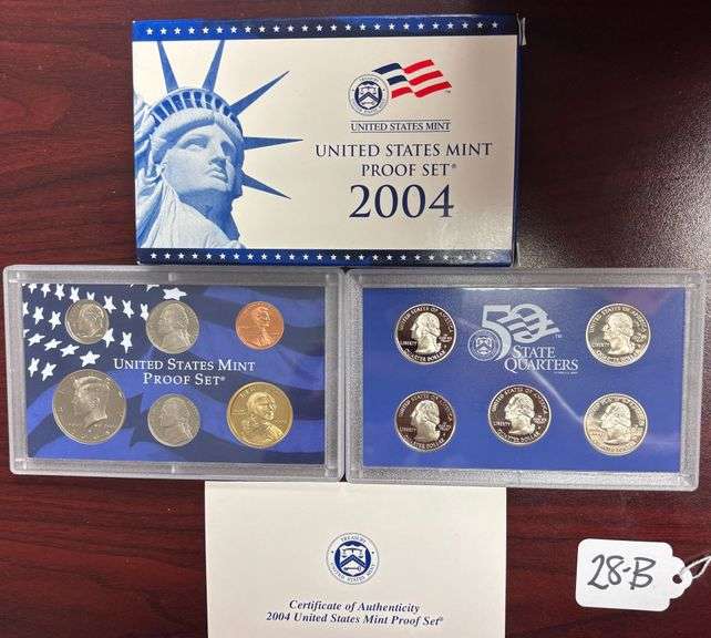UNITED STATES MINT PROOF SET, STATE QUARTERS PROOF SET, 2004, IN BOX W/ COA image