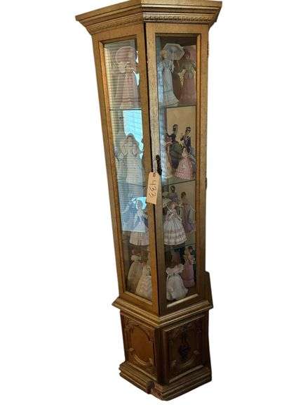 GOLD COLOR CURIO CABINET - CONTENTS NOT INCLUDED image