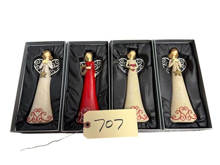 CHRISTMAS WINTER ANGELS SET OF 4 BY VALERIE PARR HILL IN BOXES image