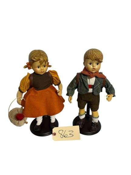 GOEBEL HUMMEL "LITTLE SCHOLAR" AND "SCHOOL GIRL" image