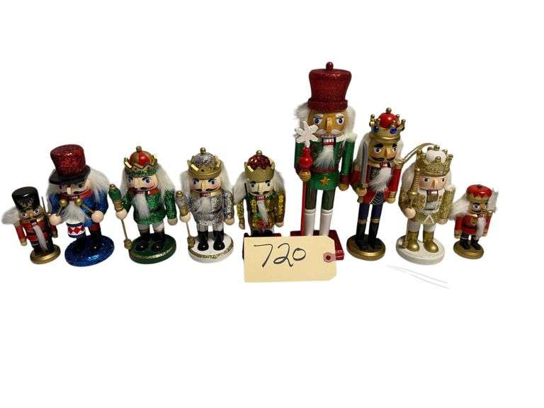 SET OF 9 ASSORTED NUTCRACKER STATUES, SMALL SIZE image