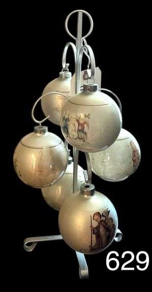 METAL TREE DECORATED WITH HALLMARK CHRISTMAS CHILD ORNAMENTS image