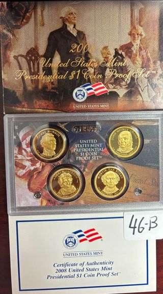 2008 UNITED STATES MINT PRESIDENTIAL $1 COIN PROOF SET IN BOX WITH COA image