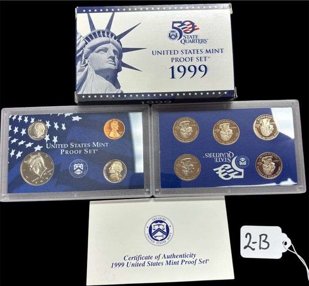 UNITED STATES MINT PROOF SET, STATE QUARTERS PROOF SET, 1999, IN BOX W/ 1 COA image