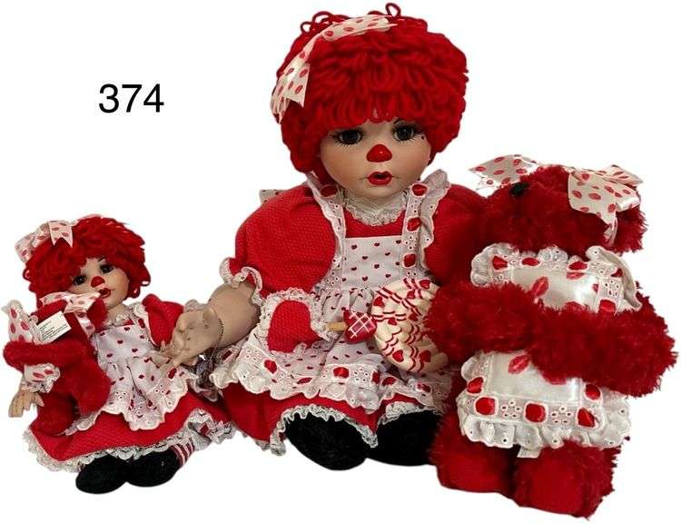 2004 #0458/2500 MARIE OSMOND PORCELAIN BEAR HUGS AND KISSES DOLL (APPROX. 11” SITTING HEIGHT), 2007 MARIE OSMOND TINY TOTS PORCELAIN DOLL #178 (APPROX. 6.5” SITTING HEIGHT), COLLECTIBLE BEAR CO. STUFFED BEAR image