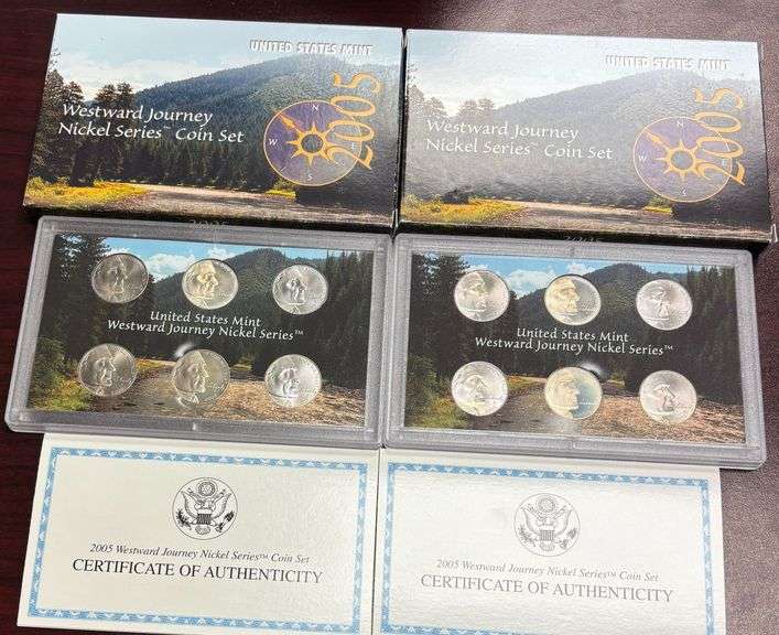 2005 UNITED STATES MINT "WESTWARD JOURNEY" NICKEL SERIES COIN SET, BUYING 2 SETS IN BOX WITH COAS image