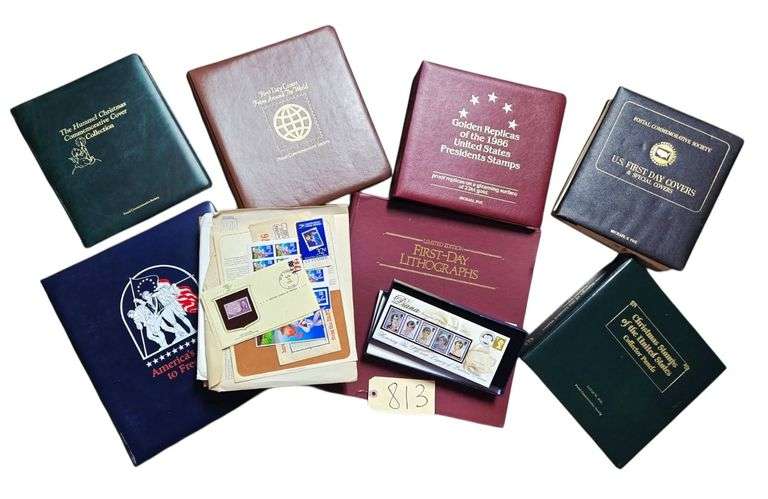 LARGE LOT OF COLLECTOR'S STAMPS: MULTIPLE ALBUMS (MOSTLY FULL), DIANA PRINCESS OF WALES COLLECTION WITH CERTIFICATE, SOME RONALD REAGAN - FUN LOT TO SORT THROUGH! image