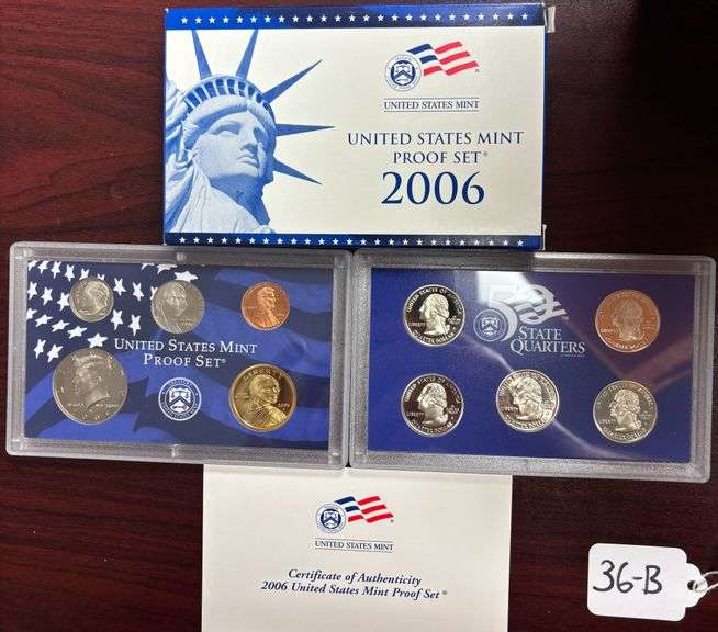 UNITED STATES MINT PROOF SET, STATE QUARTERS PROOF SET, 2006, IN BOX W/ COA image