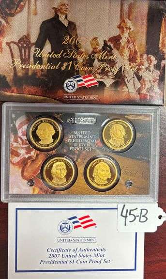 2007 UNITED STATES MINT PRESIDENTIAL $1 COIN PROOF SET IN BOX WITH COA image