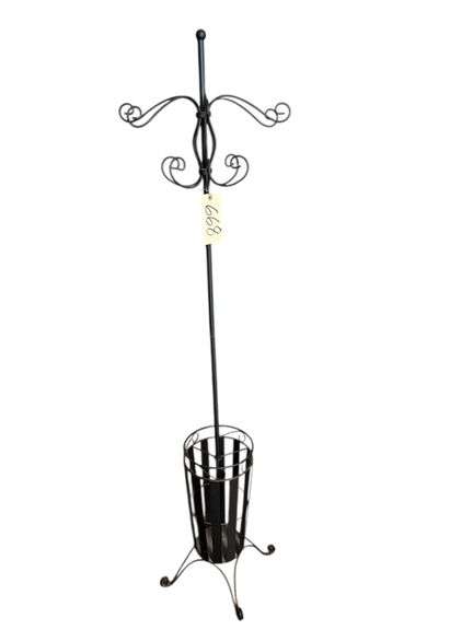 IRON COAT RACK WITH UMBRELLA STAND image