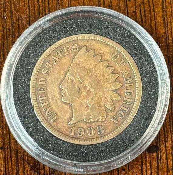 UNITED STATES INDIAN HEAD PENNY, 1903, GOOD DETAILS, HARD CASE image