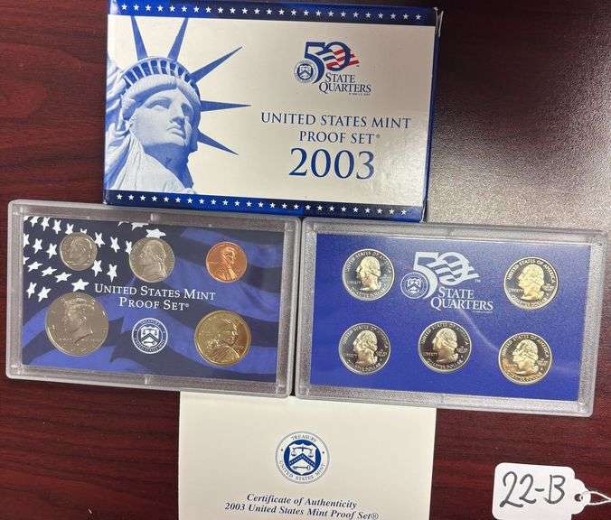 UNITED STATES MINT PROOF SET, STATE QUARTERS PROOF SET, 2003, IN BOX W/ COA image