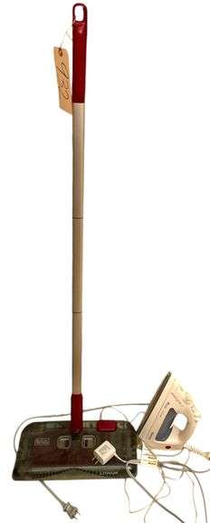 BLACK & DECKER LITHIUM ION CORDLESS POWERED FLOOR SWEEPER, ROWENTA POWERGLIDE 2 IRON image