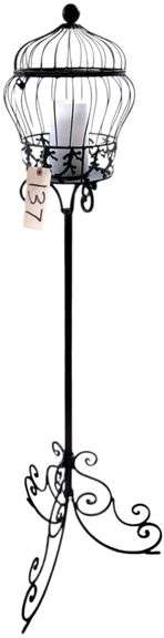 54 INCH TALL METAL STAND WITH BATTERY OPERATED CANDLE image