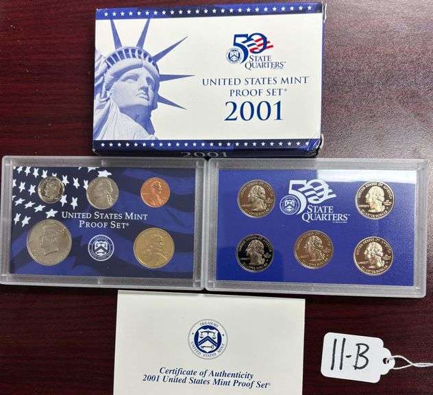 UNITED STATES MINT PROOF SET, STATE QUARTERS PROOF SET, 2001, IN BOX W/ COA image