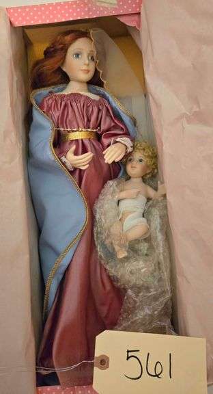 PARADISE GALLERIES PORCELAIN DOLLS MARY AND CHILD image