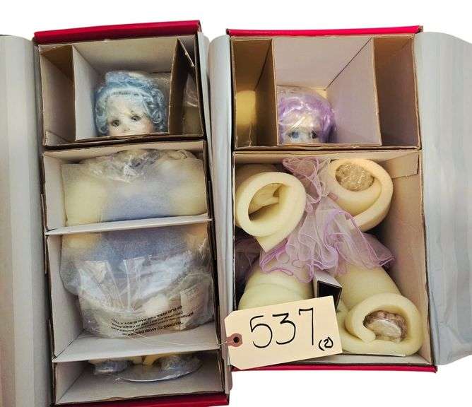 2 MARIE OSMOND PORCELAIN DOLLS - “BREENA” APPROX. 17” TALL, “SABRINA” APPROX. 12” SITTING HEIGHT image