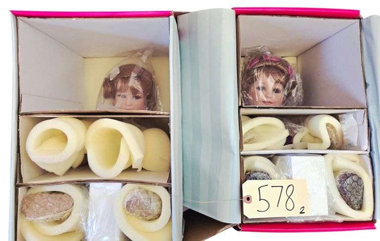 2 PORCELAIN MARIE OSMOND DOLLS APPROX. 13” SITTING: “AVERY” AND “HARMONY” image