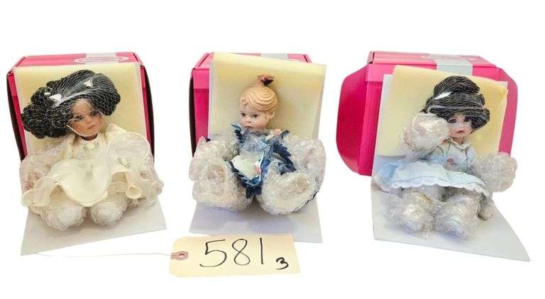 3 PORCELAIN MARIE OSMOND TINY TOT DOLLS: “NIA”, “ADRIANNA”, “SUSIE” image