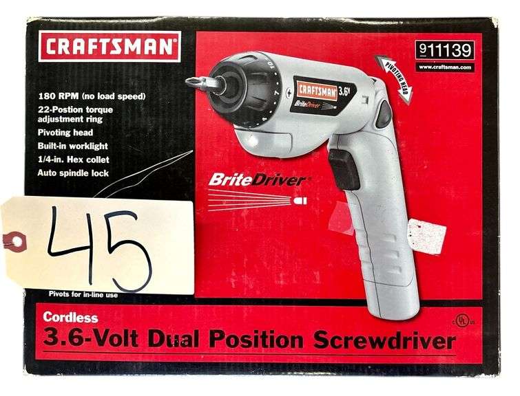 NIB CRAFTSMAN 3.6 V DUAL POSITION CORDLESS SCREWDRIVER image