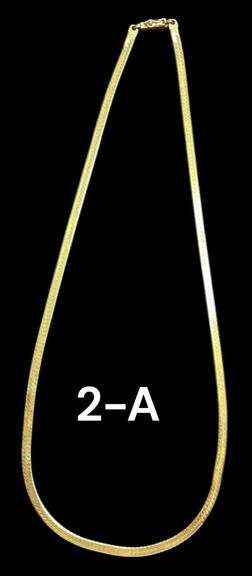 14K YELLOW GOLD HERRINGBONE STYLE NECKLACE, ITALY, 19 1/2" LONG - 9.35 GRAMS image