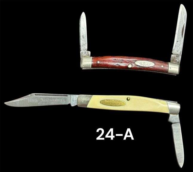 CAMILLUS 100TH ANNIVERSARY POCKET KNIFE, 1878-1978, 2 BLADES, YELLOW HANDLE, NEVER SHARPENED - VINTAGE CASE XX TWO BLADES POCKET KNIFE, BONE HANDLE, USED image