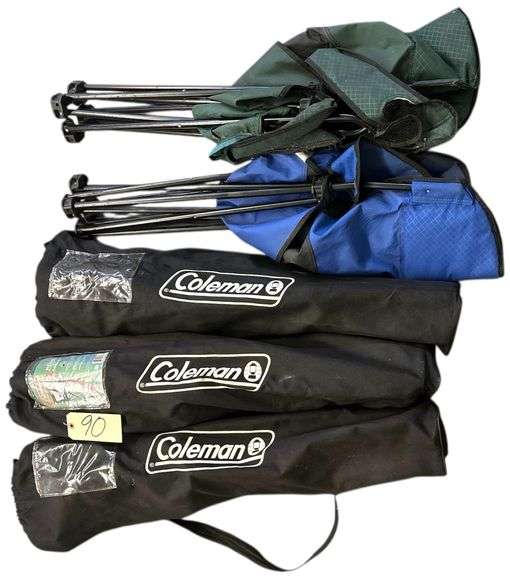 3 COLEMAN CAMPING CHAIRS IN BAGS AND 2 OTHERS image