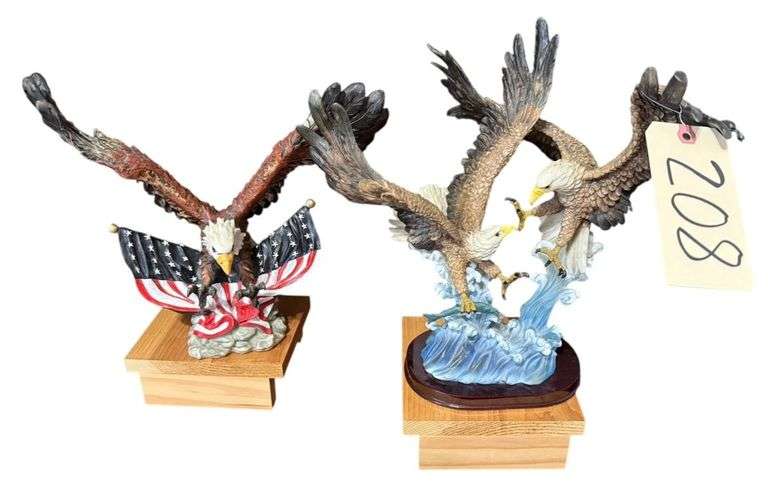 2 AMERICAN BALD EAGLE STATUES image