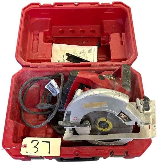 MILWAUKEE CASE WITH CRAFTSMAN 7.25 INCH CIRCULAR SAW WITH LASER TRACE image