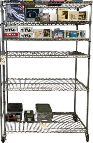 6 SHELF HEAVY DUTY STANDING SHELVING UNIT WITH ROLLERS - CONTENTS NOT INCLUDED image