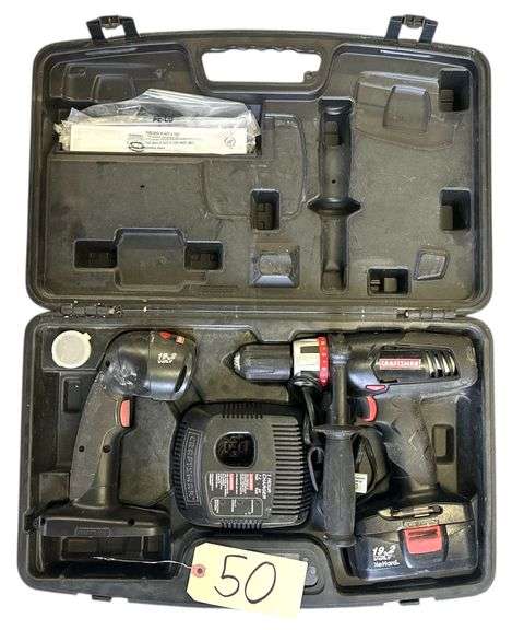 CRAFTSMAN 19.2 V CORDLESS DRILL AND 19.2 V FLASHLIGHT IN BOX WITH CHARGER AND BATTERY image