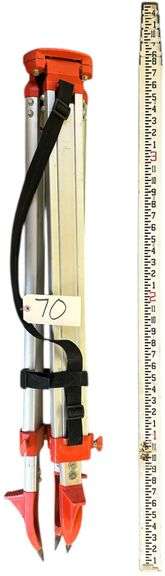 HEAVY DUTY ALUMINUM TRIPOD FOR SURVEYING EQUIPMENT AND NEDO ALUMINUM LEVELING ROD image