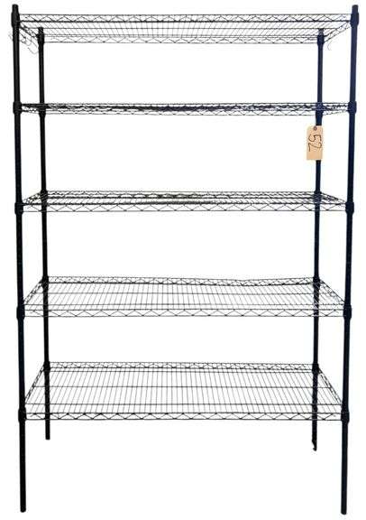 WIRE SHELVING UNIT WITH 5 SHELVES - CONTENTS NOT INCLUDED image