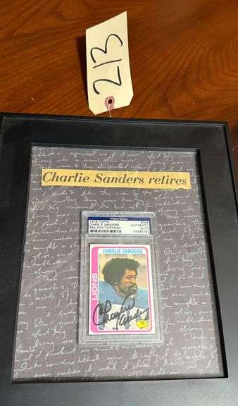 CHARLIE SANDERS DETROIT LIONS NFL 1978 TOPPS PSA/DNA CERTIFIED AUTOGRAPHED CARD image