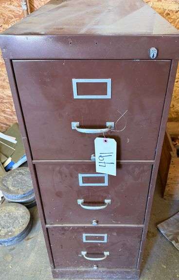 THREE DRAWER METAL FILE CABINET image