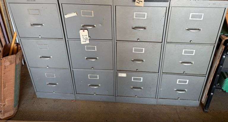 4 - 4 DRAWER FILING CABINET CABINETS, MAKER IS SHAW WALKER image
